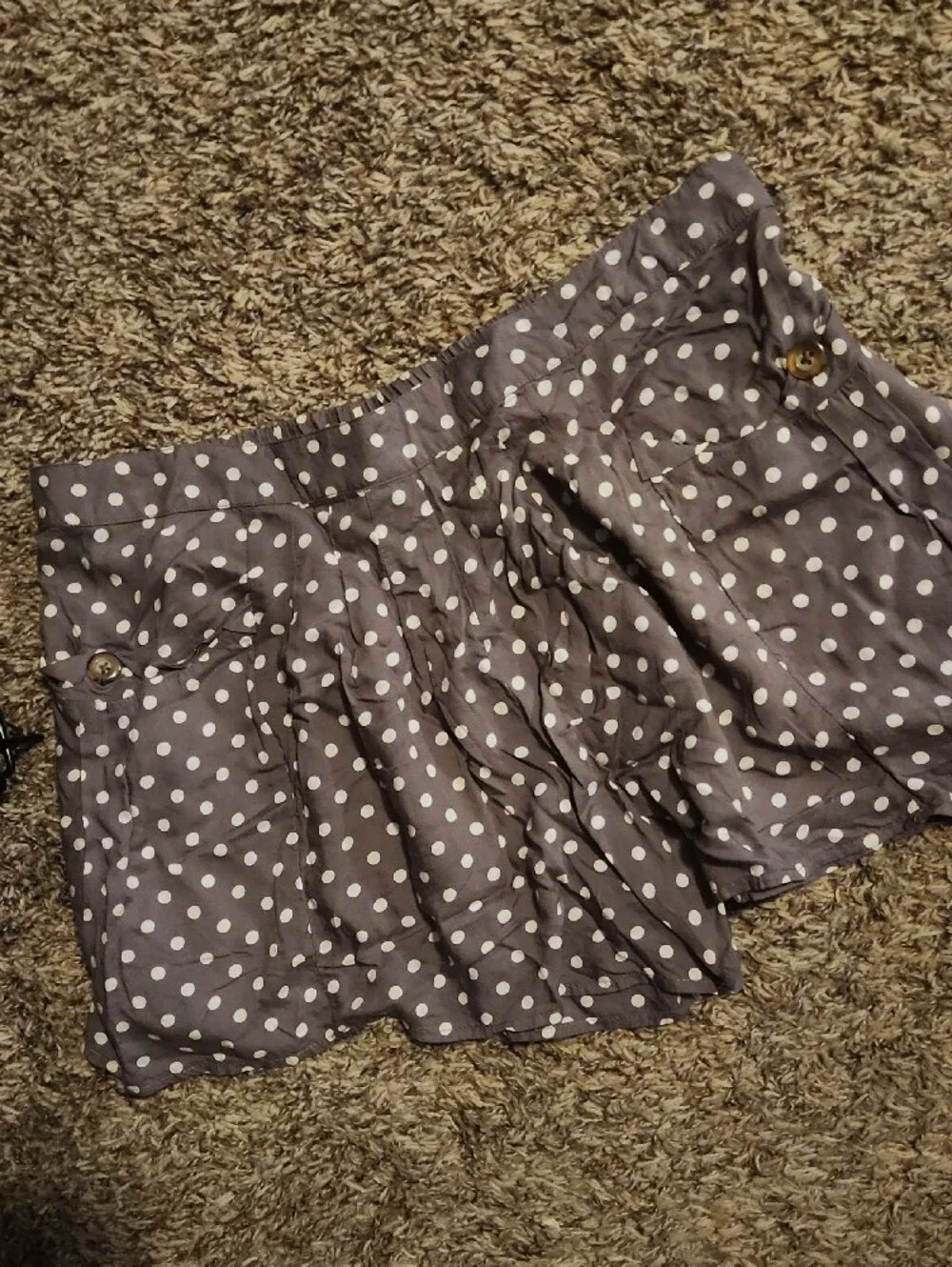 Free People Brown and White Polka Dot Shorts
